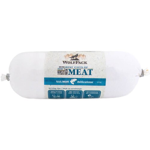 WolfPack Delicatesse mesna klobasa - losos 400 g Slike