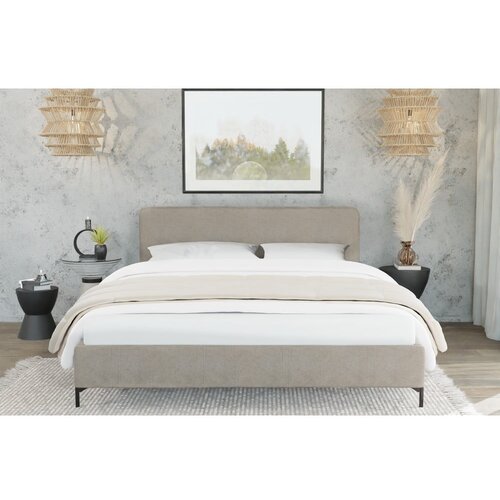 Ropez svetlo rjava oblazinjena postelja z letvenim dnom 90x200 cm barker &amp;ndash; Slike