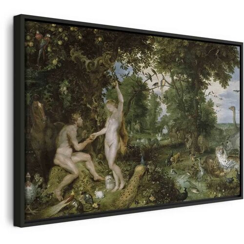  Slika - Peter Paul Rubens &ndash; The Garden of Eden with the Fall of Man 90x60 U crnom drvenom okviru Cijene