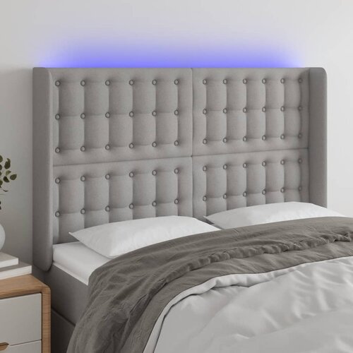  LED uzglavlje svjetlosivo 147 x 16 x 118/128 cm od tkanine Cene