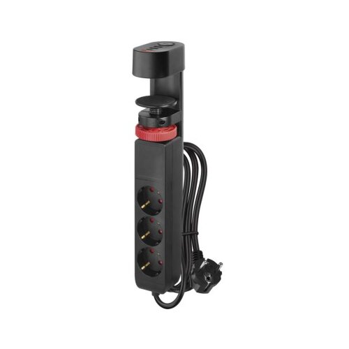  Podaljševalni kabel 1,5 m/3 vtičnice/izklopnik/namizni nastavek/USB/črna/PVC/1,5 mm2 Cene