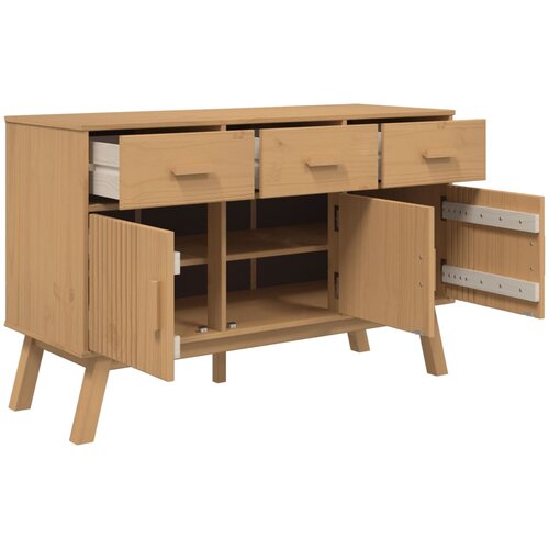  Komoda OLDEN smeđa 114 x 43 x 73,5 cm od masivne borovine Slike