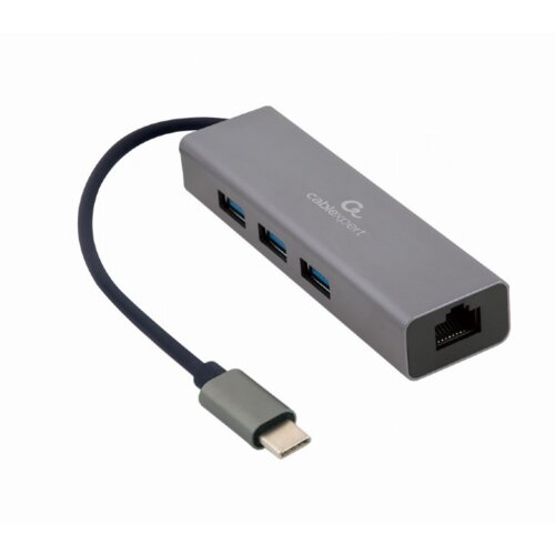 Gembird USB-C Gigabit network adapter + 3-port USB 3.1 HUB (A-CMU3-LAN-01) Cene