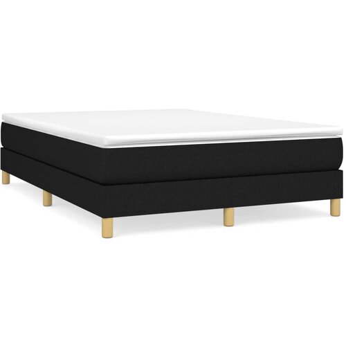  Okvir za krevet s oprugom crni 140 x 190 cm od tkanine Slike