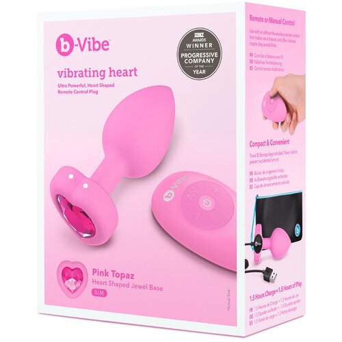 b-Vibe heart - punjivi, radio analni vibrator (ružičasti) Cijene