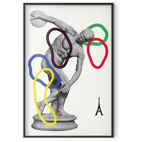  Plakat - Collage Graphic - Discus Thrower - Sculpture 60x90 Crni okvir Slike