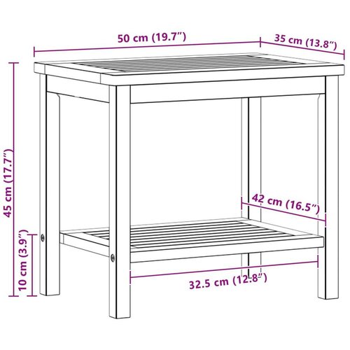  Bocni stol Prirodna nafta 50 x 35 x 45 cm Čvrsto drvo akacije - 50 x 35 x 45 cm Svijetli bagrem Slike