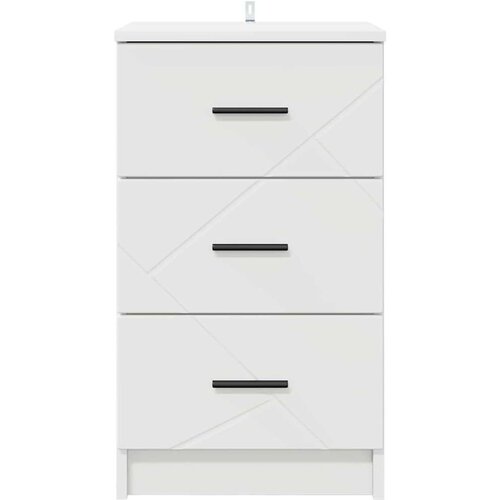 VidaXL Noćni ormar s ladicama Bijelo 38 x 38 x 66 cm Konstruirano drvo Slike