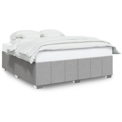  Okvir za krevet bez madraca svjetlosivi 200 x 200 cm od tkanine Slike