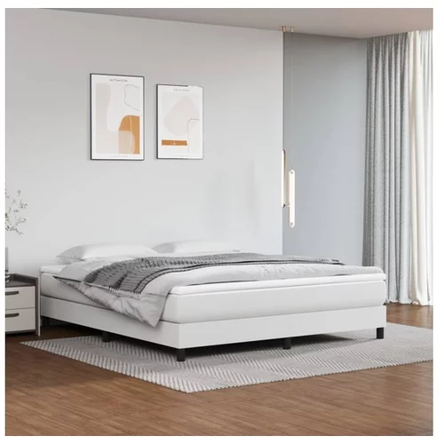  Box spring posteljni okvir bel 180x200 cm umetno usnje