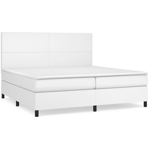 Maison Chic Box spring postelja - Vzmetna postelja z vzmetnico bela 200x200 cm umetno usnje SL21149, (21893058) Cene