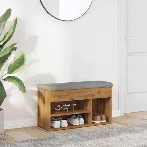 vidaXL Klupa za cipele obrtnički hrast 82x32x45,5 cm izrađeno drvo Cijene