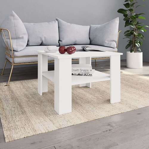 Furnova Klubska mizica bela 60x60x42 cm iverna plo&amp;scaron;ča, (21915062) Slike