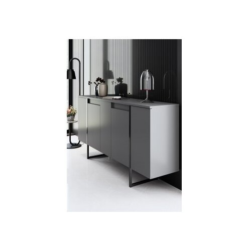 Hanah home Luxe komoda, sivo-crna Slike