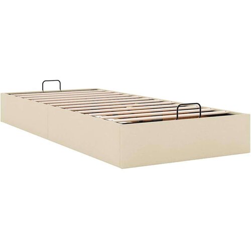  Otomanski okvir kreveta bez madraca krem 80x200 cm od tkanine Slike