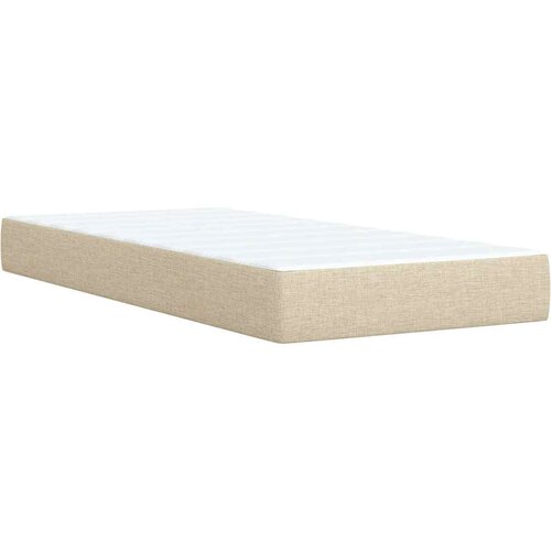  Krevet s oprugama i madracem krem 90 x 200 cm od tkanine Slike