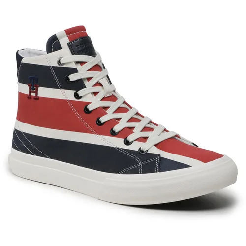 Tommy Hilfiger Superge Th Hi Vulc Street Stripes FM0FM04690 Mornarsko modra