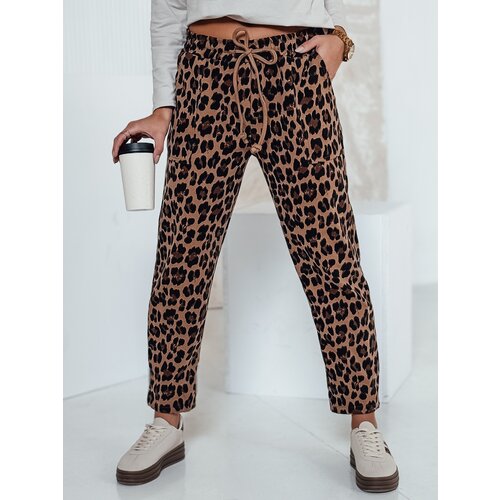 DStreet Spodnie damskie oversize PANTHERIN chinos wiązane w panterkę Slike