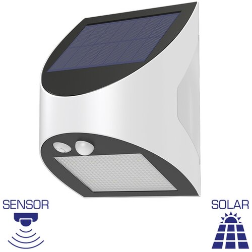 Braytron solarna zidna svetiljka sa senzorom bry solaris W1 3W 6500K IP54 BG36-00130 Slike