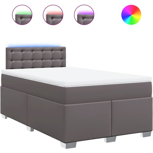 Maison Chic Box spring postelja - Vzmetna postelja z vzmetnico siva 120x190 cm umetno usnje SL11279, (21903244) Cene