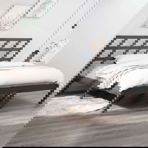  Posteljni okvir siv iz trdnega lesa 150x200 cm 5FT, (20646169) Slike