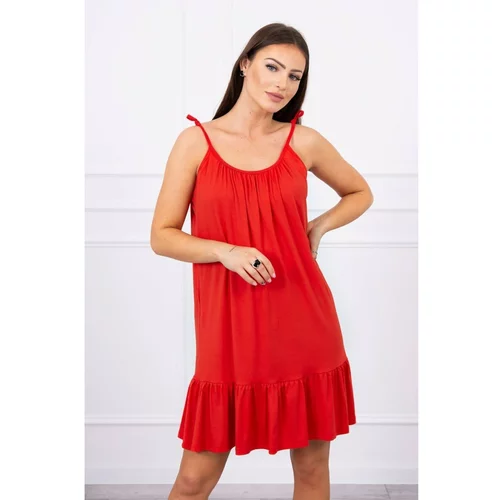Kesi Dress with thin straps red