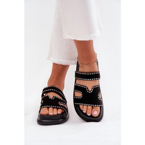 Boto Women's Sandals With Decoration On The Platform Black Delyna Cene