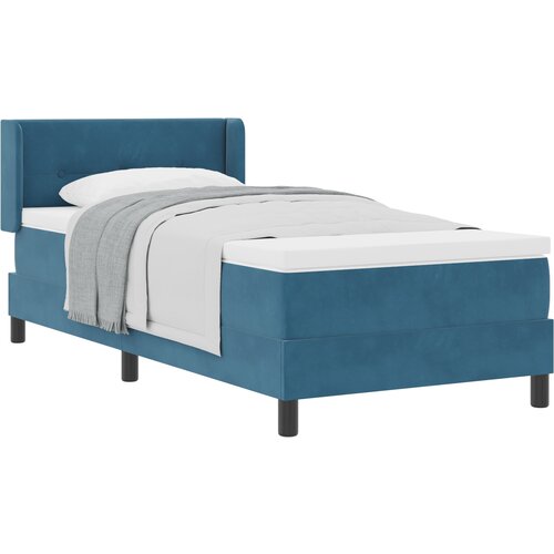 VidaXL Box Spring krevet s madracem tamnoplave boje 90x190 cm od bar&amp;scaron;una Slike