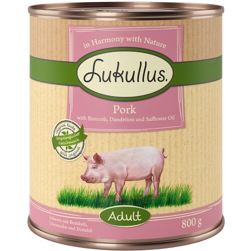 Lukullus Naturkost Adult bez žitarica 6 x 800 g Svinjetina Slike