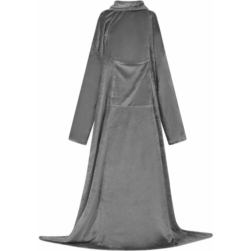 vidaXL Odeja s kapuco Temno siva Flanel Cene