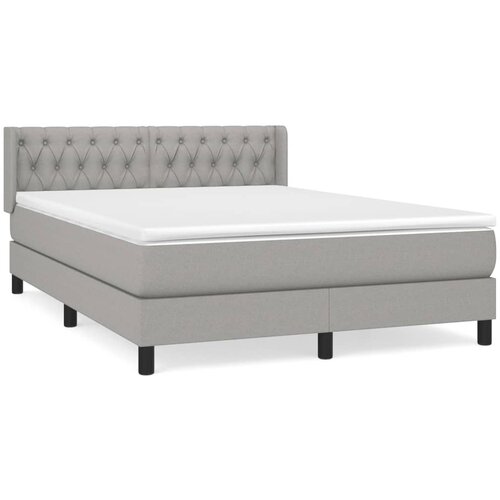 VidaXL Box spring posteljni z vzmetnico svetlo siv 140x190 cm blago, (20739845) Slike
