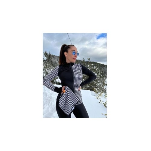 Aktivni VE&amp;Scaron; KLARA LINE ŽENSKI PEPITO full zip black-white Slike