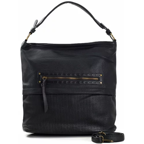 Fashion Hunters Black women's handbag with detachable strap