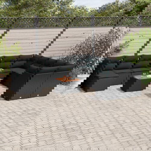 vidaXL 12-dijelni set vrtnih sofa od poliratana s jastucima crni Cijene