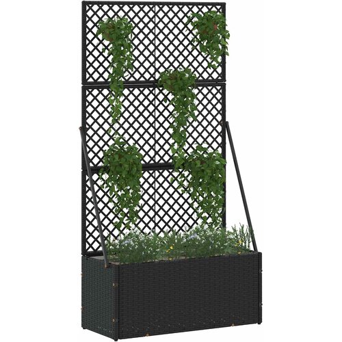  Vrtni re&amp;scaron;etkasti saksija Crna 70 x 30 x 135 cm Metal Slike