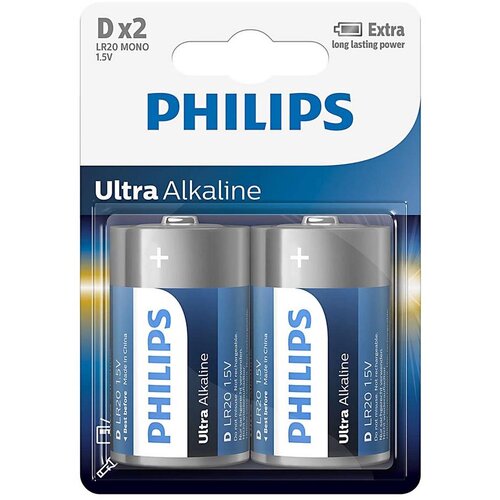 Philips LR20E2B/10 - 2 kom Alkalna baterija D ULTRA ALKALINE 1,5V 15000mAh Cene