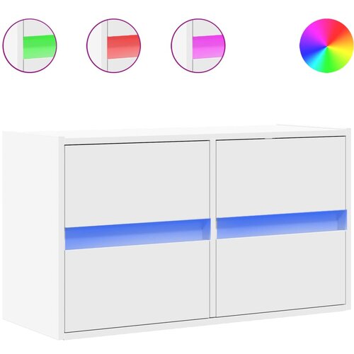 Maison Chic Stenska TV omarica - TV stojalo - Televizijska omarica z LED lučkami bela 80x31x45 cm, (21698738) Slike