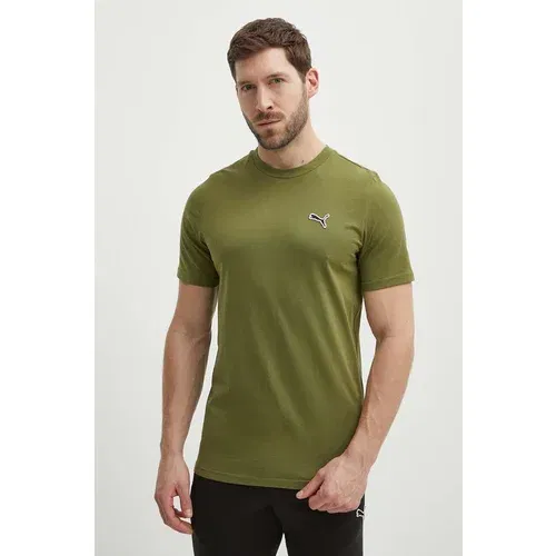 Puma Pamučna majica BETTER ESSENTIALS za muškarce, boja: zelena, bez uzorka, 675977