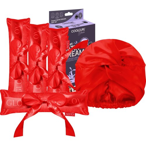  COOLCURL Sweet Dreams Satin Set - Red Slike