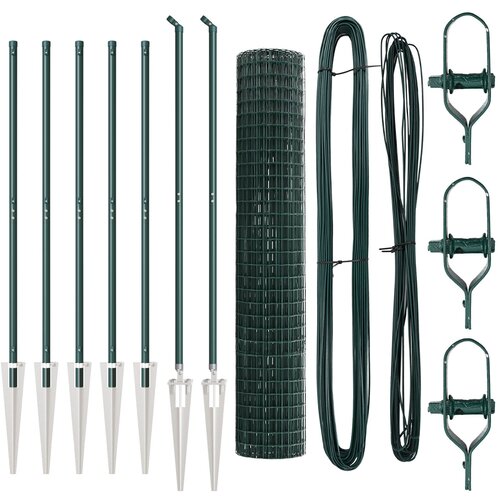 VidaXL Euro ograda Set od 2 Zelena Žica obložena polietilenom Srednja Slike