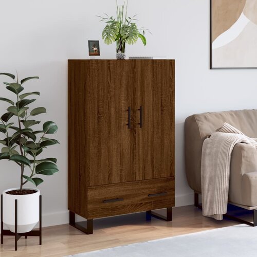  Visoka komoda smeđa boja hrasta 69,5x31x115cm konstruirano drvo Cene