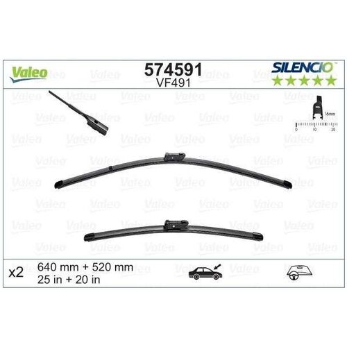 Valeo metlica brisača Silencio flat blade set 640/520 mm Slike