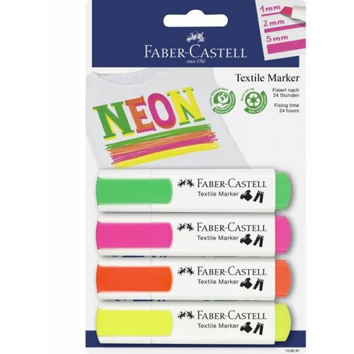 Faber-castell set neonskih flomastera/markera za tekstil 4/1 159591 Cene