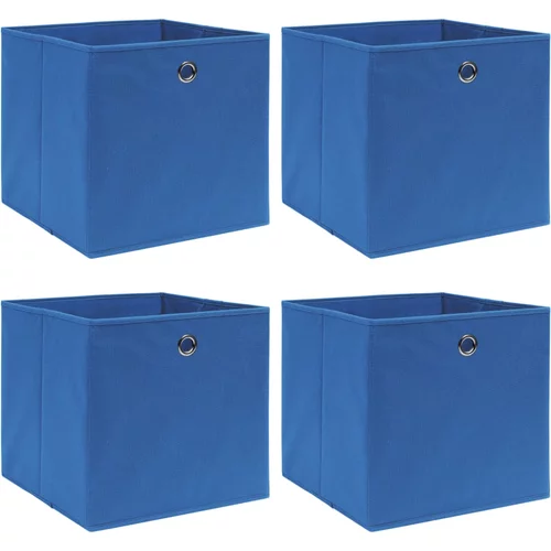  Kutije za pohranu 4 kom plave 32 x 32 x 32 cm od tkanine