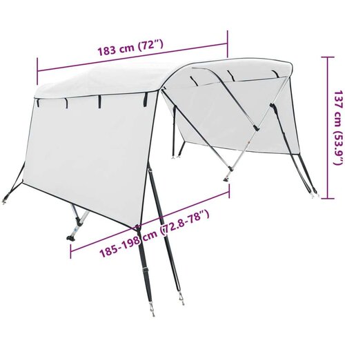 Tenda bimini s 3 luka i bočnim stijenkama 183x(185-198)x137 cm Slike