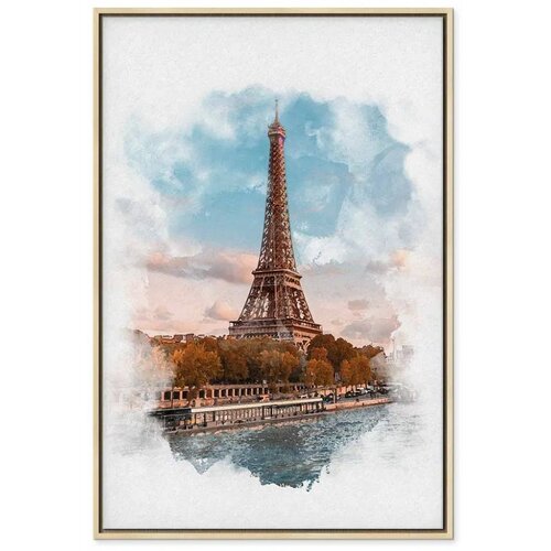  Slika - Paris View (1 Part) Vertical 80x120 U prirodnom drvenom okviru Slike