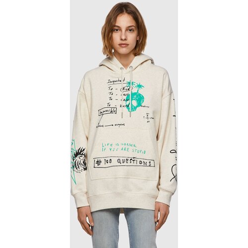 Diesel Sweatshirt - FEXAHOOD SWEATSHIRT white Cene