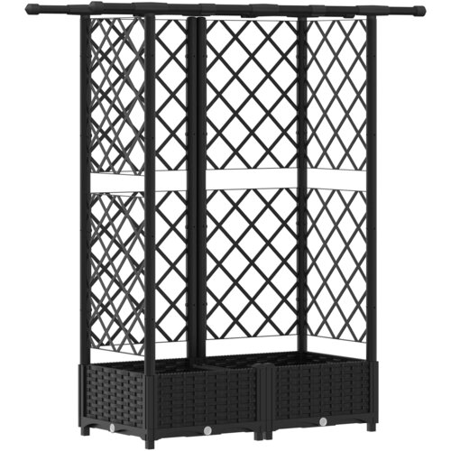 VidaXL Povi&amp;scaron;eni krevet s mrežom i krovom Crna 124 x 40 x 121 cm PP - Crna 124 x 40 x 123 cm s ravnim krovom (3 bočna mreža) Slike