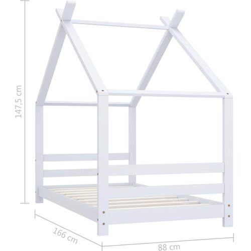  Okvir za dječji krevet od masivne borovine bijeli 80 x 160 cm Slike