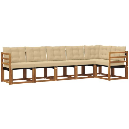  Set vanjskih sofa 6 kom. Prirodna i bež Smeđa 304 x 126,5 x 73 cm Slike